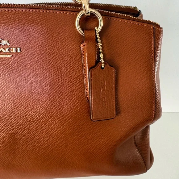 Coach | Christie Crossgrain Leather Satchel shoulder bag Saddle EUC - Picture 5 of 14